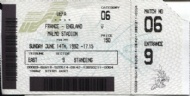 Sportboken - Biljett/ticket France-England 1992 Malm