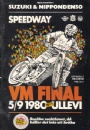 Motorcykelsport Program Speedway VM-final Ullevi 1980