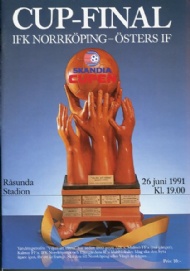 Sportboken - Cup-Final Skandiacupen 1991 Norrk&ouml;ping-&Ouml;ster IF