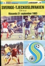 Program Fotbolls-EM kval Sverige - Tjeckoslovakien 1983