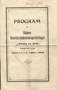 Sportboken - Sknes Distriksmsterskap Brottning & Atletik 1909
