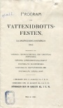 Simning Program f&ouml;r vattenidrottsfesten Djurg&aring;rdsbrunnsviken 1902 9/8-10/8 