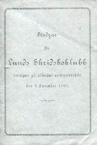 Sportboken - Stadgar fr Lunds skridskoklubb  1888
