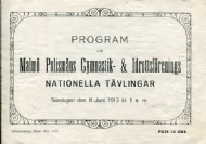 Sportboken - Program Nationella Tävlingar 1913