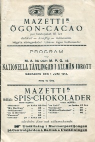 Sportboken - Program Nationella Tvlingar i allmn idrott 1914