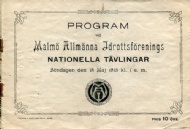 Sportboken - Program MAI Nationella tvlingar 18 maj 1913
