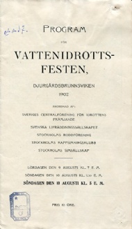 Sportboken - Program fr vattenidrottsfesten Djurgrdsbrunnsviken 1902