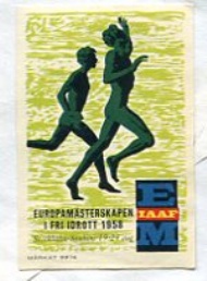 Sportboken - Brevmärke Europamästerskapen i friidrott 1958
