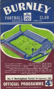 Sportboken - Football programme Burnley och Nottingham Forest 1964