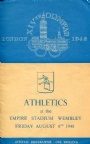 1948 London-St.Moritz Programme Athletics 6.8 XIVth Olympiad London 1948