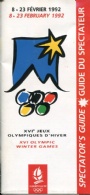 1992 Barcelona-Albertville Specators guide XVI Olympic Winter Games Albertville 92