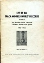All Rare Books List of all Track and Field Worlds records 1913-1945